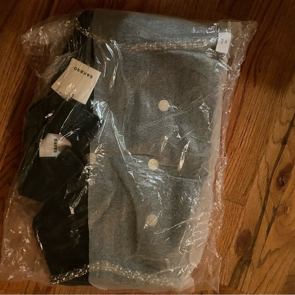 Sandro chrystal emblishes denim jacket - Picture 9 of 11